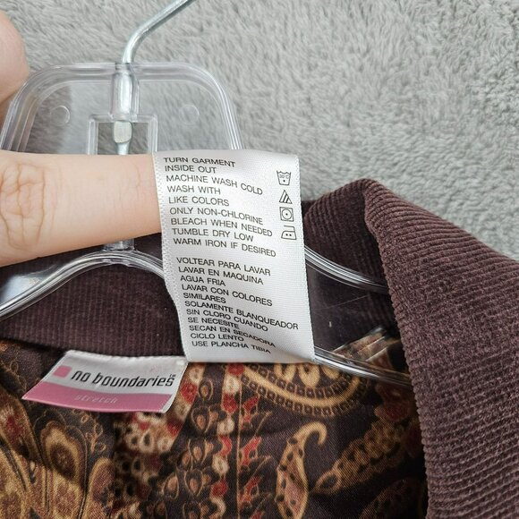 No Boundaries Vintage Corduroy Blazer 1X 17 Juniors Brown Bark Stretchy 1 Button - Picture 9 of 13